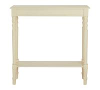 Orsina Rectangular Console Table for Hallway, Pine Wood Hallway Table for Home Office Decor, Wood Table with Carved Legs in Off-White Orsina Off-White