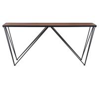 Orsina Rectangular Console Table, Metal & Wood Console Table, Industrial Console Table, Wood Top Console Table in Black Orsina Black