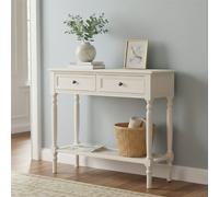 Orsina Rectangular Console Table With 2 Drawers for Hallway, Pine Wood Hallway Table for Home Décor, Wood Table with 2 Drawers for Office in White Orsina White