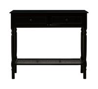 Orsina Rectangular Console Table With 2 Drawers for Hallway, Pine Wood Hallway Table for Home Décor, Wood Table with 2 Drawers for Office in Black Orsina Black
