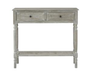 Orsina Rectangular Console Table With 2 Drawers for Hallway, Pine Wood Hallway Table for Home Décor, Wood Table with 2 Drawers for Office in Grey Orsina Grey