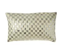 Orsina Rectangular Ivory And Silver Check Cushion
