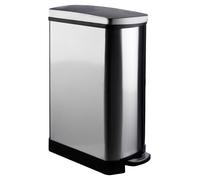 Premier Housewares 35L Rectangle Pedal Bin - Mirrored, Silver