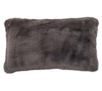 Orsina Rectangular Red Wine Faux Fur Cushion, Soft Feather Filled Decorative Cushion For Sofa & Bedroom in Grey Orsina Grey