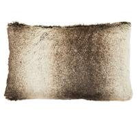 Orsina Rectangular Red Wine Faux Fur Cushion, Soft Feather Filled Decorative Cushion For Sofa & Bedroom in Brown Orsina Brown