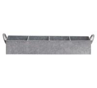 Orsina Rectangular Tray, Rustic Metal Serving Tray With Raised Edges & Cut-Out Handles, Ideal For Drinks, Snacks in Silver Orsina Silver