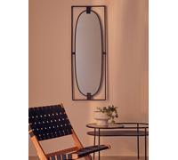 Orsina Rectangular Wall Mirror, Antique Wall Mirror In Black Finish, Modern Wall Mirror For Living Room And Hallway