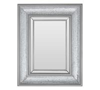 Orsina Rectangular Wall Mirror with Bevelled Glass Frame, Boutique Style Mirror with Mosaic Inlay, Functional MDF in Silver Orsina Silver