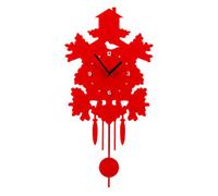 Tree House Pendulum Wall Clock, Red
