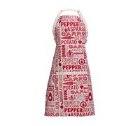 Premier Housewares Cooking Aprons For Women Funky Design Baking Apron For Ladies / Teenagers 100% Cotton Kitchen Apron Red / White Womens Apron 87 x 1 x 69