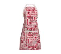 Orsina Red Apron, Striking Red Pattern With Adjustable Neck Strap & Waist Ties, Shields Clothing From Spills Orsina Red