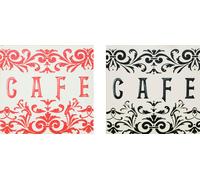 Orsina Red & Black Assorted Cafe Canvas Print in White Orsina White