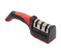 Orsina Red & Black Manual Knife Sharpener, 3-Slot Knife Sharpening Tool, 3-Stage Handheld Tool With Ergonomic Handle Orsina Black