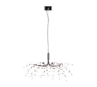 Orsina Red & Clear Ceiling Light With 8 Lights, Chrome Ceiling Plate With Sleek Arms, Decorative Ceiling Plate in Silver Orsina Silver