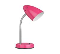 Orsina Red Desk Lamp With EU Plug, Flexible Chrome Lighting Arm, Modern Bedside Table Lamp, Reading Lamp Fixture in Pink Orsina Pink