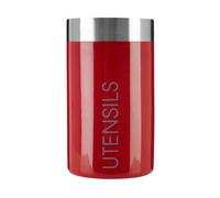 Orsina Red Enamel Utensil Holder, Vibrant Metal Container With Glossy Enamel Finish, Ideal For Storing