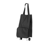 Orsina Red Fabric Trolley Bag, Foldable Shopping Trolley With Wheels, Drawstring Closure & Sturdy Handle in Black Orsina Black