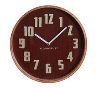Orsina Red Grain Small Wall Clock, Easy To Read Design Of Clock For Indoor, Versatile And Functional Outdoor Clock