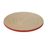Orsina Red Placemat, Durable 35Cm Round Bamboo Trivet For Kitchen, Eco-Friendly Natural Finish