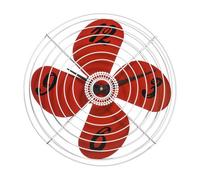 Orsina Red Retro Fan Design Wall Clock