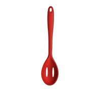 Orsina Red Silicone Slotted Spoon, Heat Proof Cooking Spoon Slotted For Oil Draining, Holed Spoon With Hanging Hole