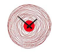 Orsina Red Swirl Metal And Plastic Wall Clock