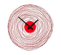 Swirl Design Wall Clock, Red
