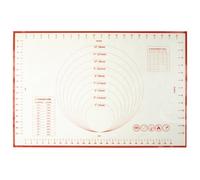 Red Trim White Silicone Baking Mat, Non Stick Silicone Baking Mat with Measurements, Silicone Kitchen Mat