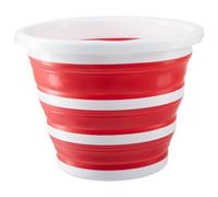 Red White Collapsible Bucket Eco-friendly Rubber