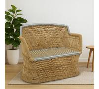 Premier Housewares Rowan Two Seater Natural and Silver Sofa