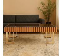 Orsina Reflective Design Coffee Table For Living Room, Gold Finish Table For Patio, Convenient Decorative Table Orsina Gold