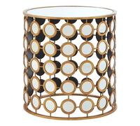 Orsina Reflective Gold Finish Mirror Side Table, Durable Small Lounge Table, Sturdy Small Bedside Table For Bedroom