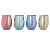 Reflective Set Of 4 Assorted Colours Tumblers, Multi Coloured Rounded Botton, Vibrant Set Of Tumblers Premier Housewares Multi One Size