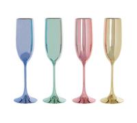 Mimo Set Of 4 Multicolour Champagne Glasses Premier Housewares Multi One Size