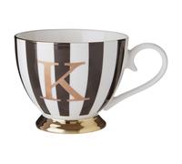Orsina Regal Design Duchess K Letter Monogram Mug, Personalized Coffee Mug For Kitchen, Durable Mug For Breakfast in Black Orsina Black
