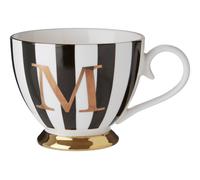 Orsina Regal Design Duchess M Letter Monogram Mug, Personalized Coffee Mug For Kitchen, Durable Mug For Breakfast in Black Orsina Black