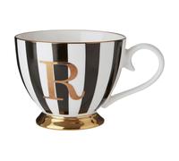 Orsina Regal Design Duchess R Letter Monogram Mug, Personalized Coffee Mug For Kitchen, Durable Mug For Breakfast in Black Orsina Black