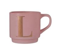 Orsina Reliable Pink L Letter Mug,vibrant Pastel Pink Finish Cup With Gold Letter Accent,personalized Coffee Mug