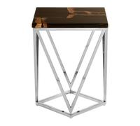 Orsina Relic Dark Petrified Wood Top Side Table