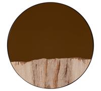Orsina Relic Petrified Wood Tile Small Round Mirror In Gold Gold