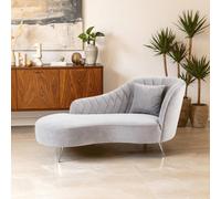 Orsina Rene Grey Velvet Chaise Longue