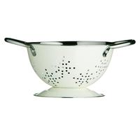 Orsina Retro Cream Enamel Mini Colander, Compact Metal Strainer With Twin Handles & Glossy Finish Orsina Cream