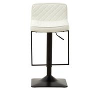 Orsina Retro Design White Leather Effect & Black Base Bar Chair, Modern Bar Chair With Back, Cushioned Bar Chair Orsina White