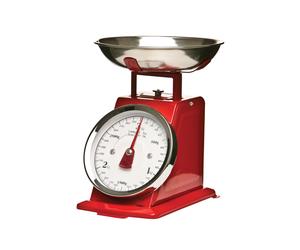 Orsina Retro Style 3Kg Matt Black Retro Kitchen Scale, Premium Kitchen Scale, Iron Steel Constructed Baking Scale in Red Orsina Red