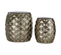 Orsina Reza Gold Finish Drum Stools