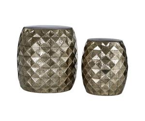 Orsina Reza Gold Finish Drum Stools