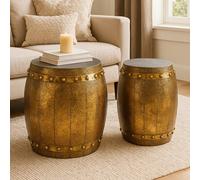 Orsina Reza Hammered Drum Stools