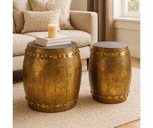 Orsina Reza Hammered Drum Stools