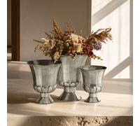 Orsina Reza Oversized Antique Planters - Set of 3 in Silver Orsina Silver
