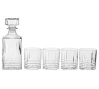 Orsina Ribbed Pattern Decanter With Four Glasses in Clear Orsina Clear